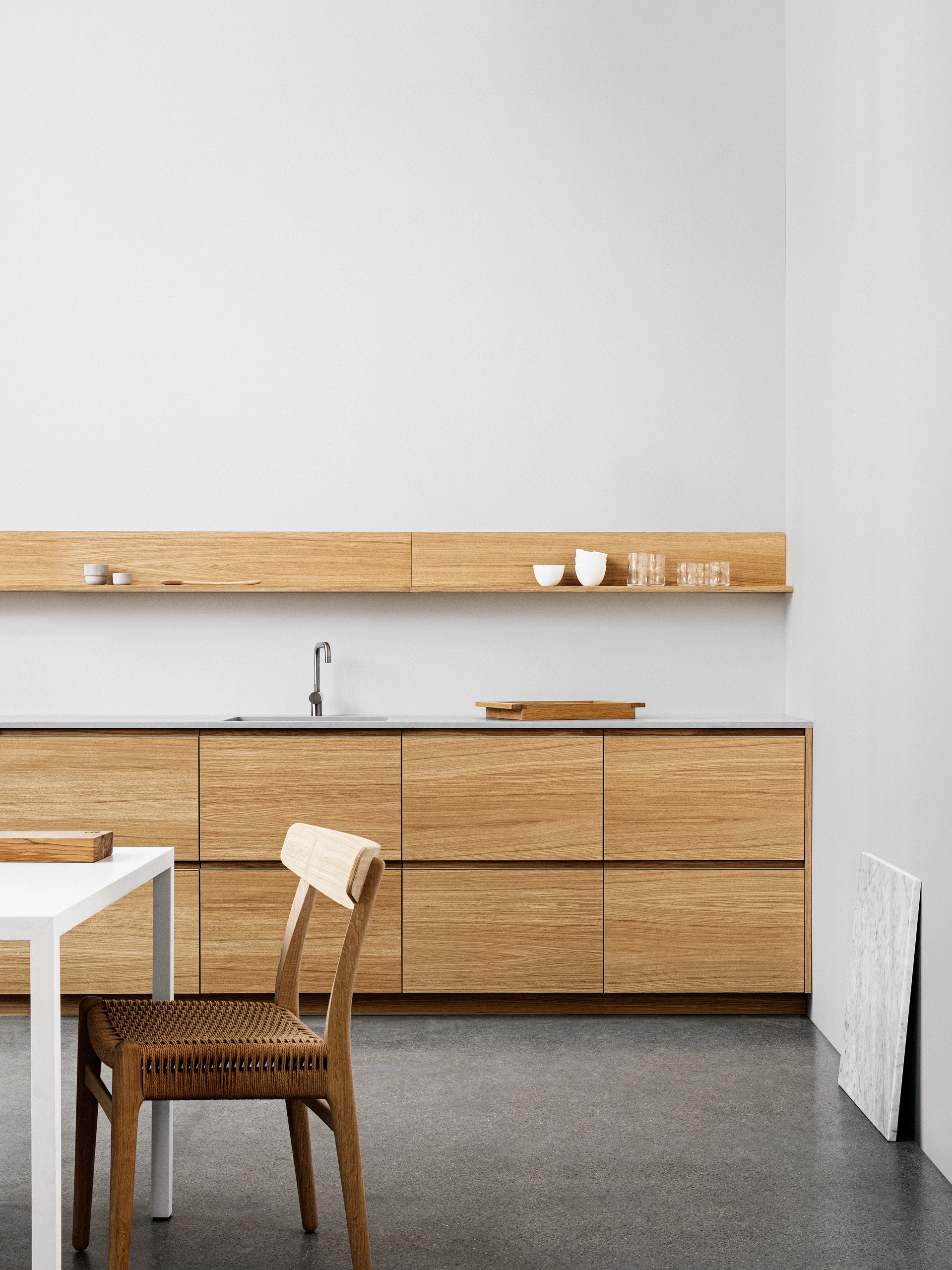 French Oak Kitchen with Groove Handles