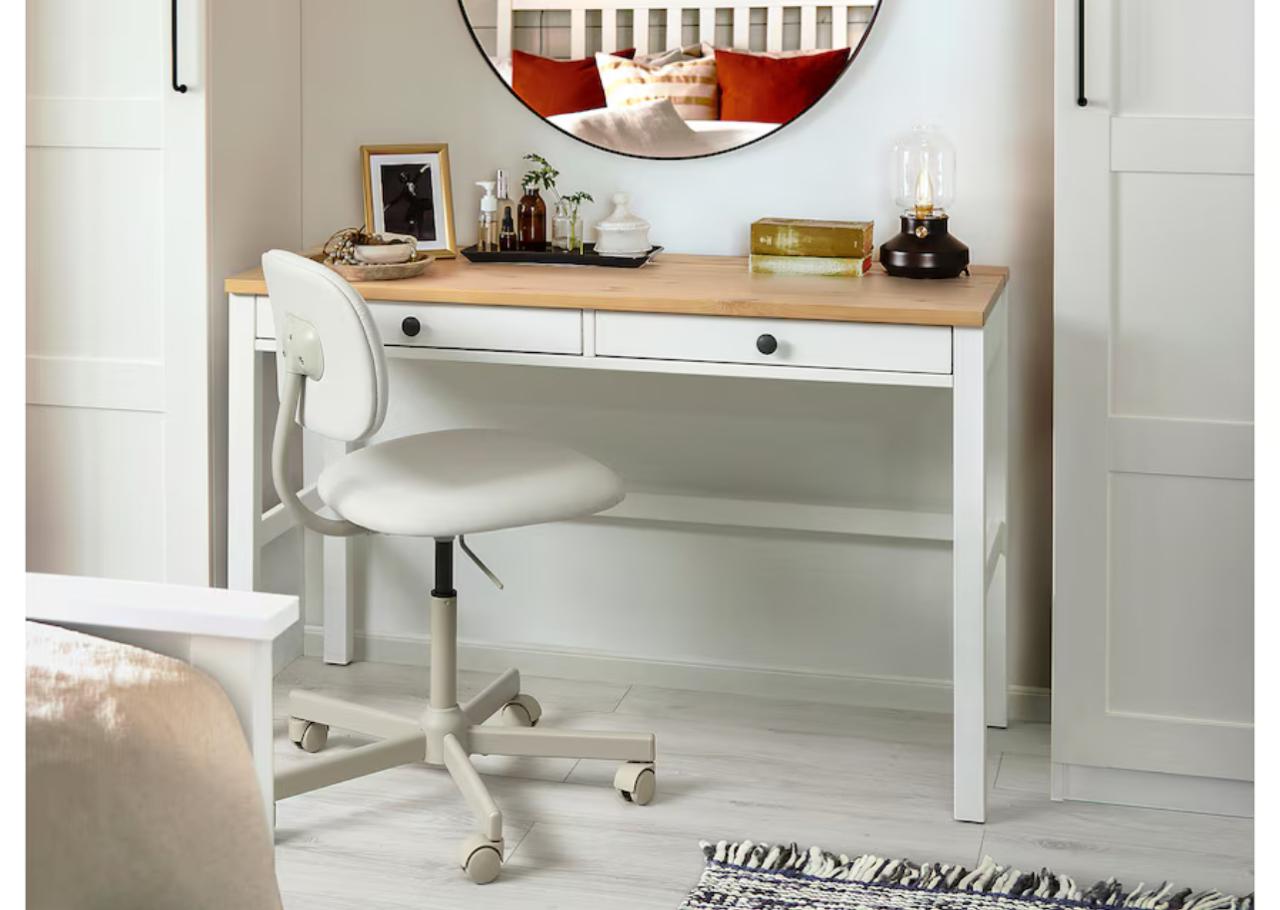 Painted Beech Hardwood Desk with Drawers - Image 4