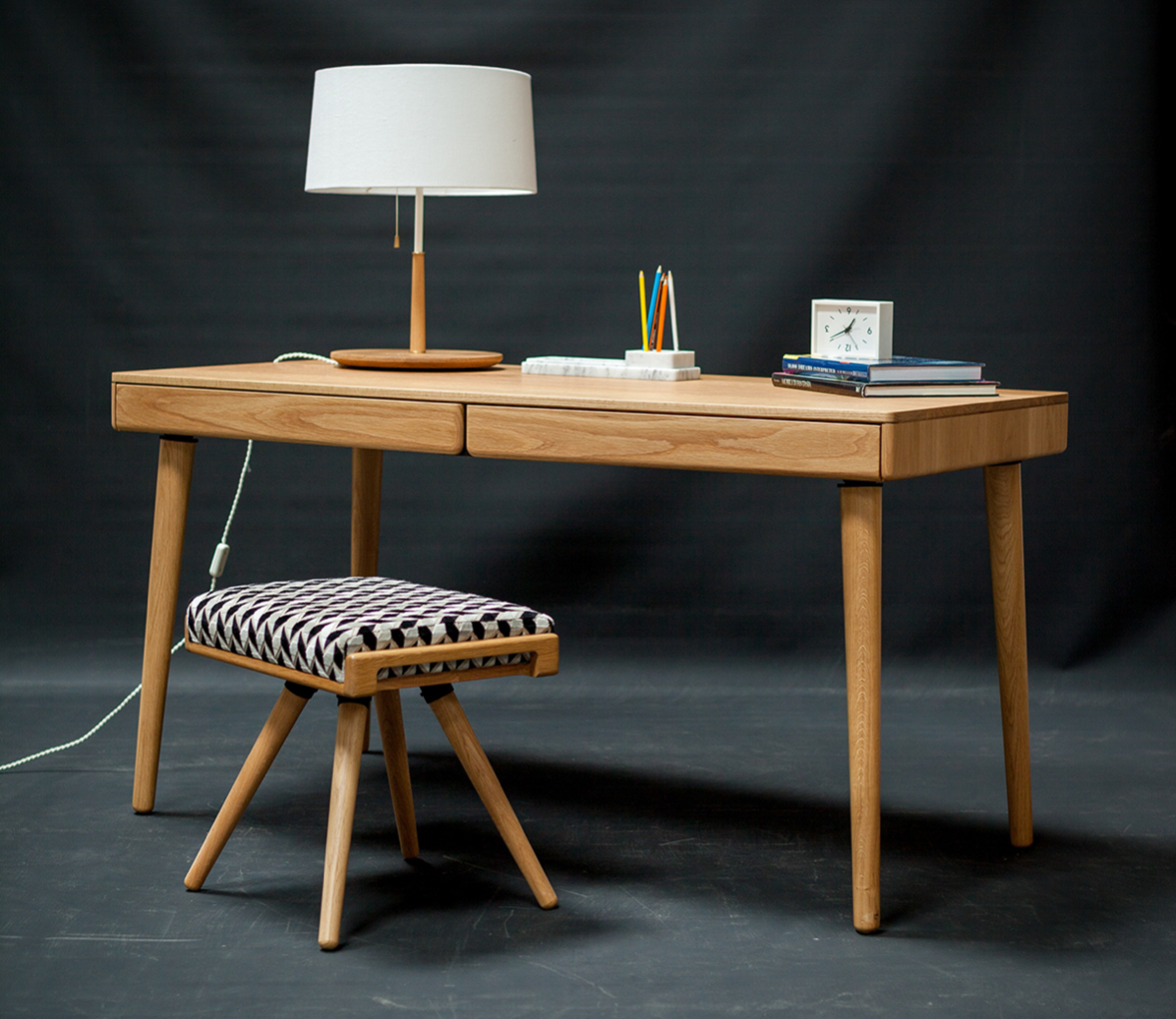 Hardwood French Oak Desk - Image 2
