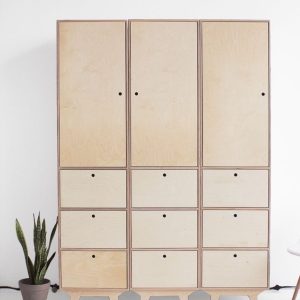 Plywood Closet with European Hinges and Runners