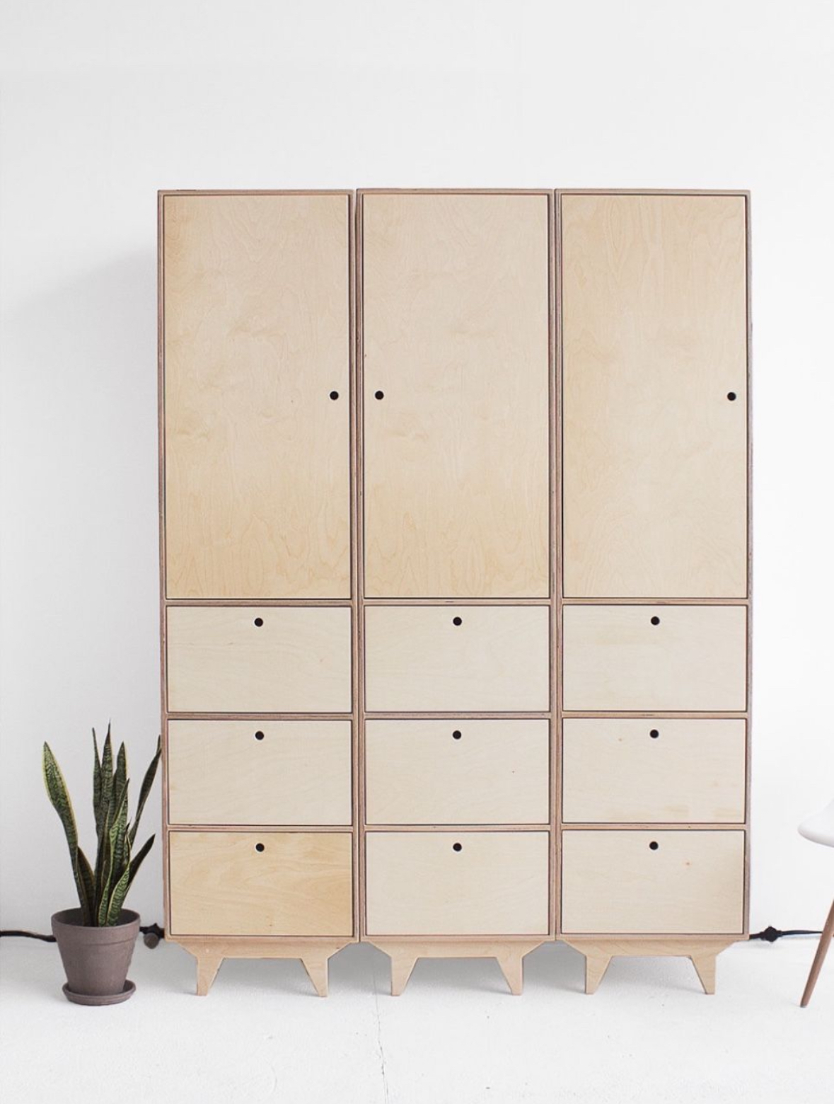 Plywood Closet with European Hinges and Runners