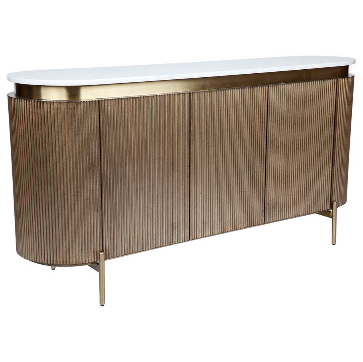 American Oak Bar with Carrara Marble Top - Image 2