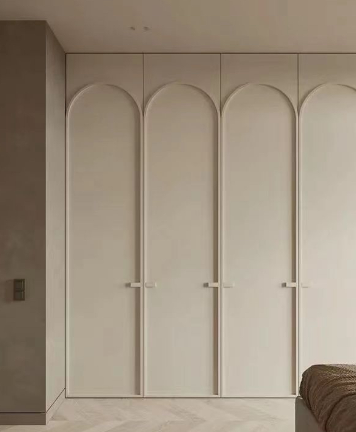 Painted MDF Wardrobe with Arcade-Shaped Leaves - Image 4