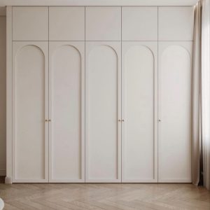 Painted MDF Wardrobe with Arcade-Shaped Leaves