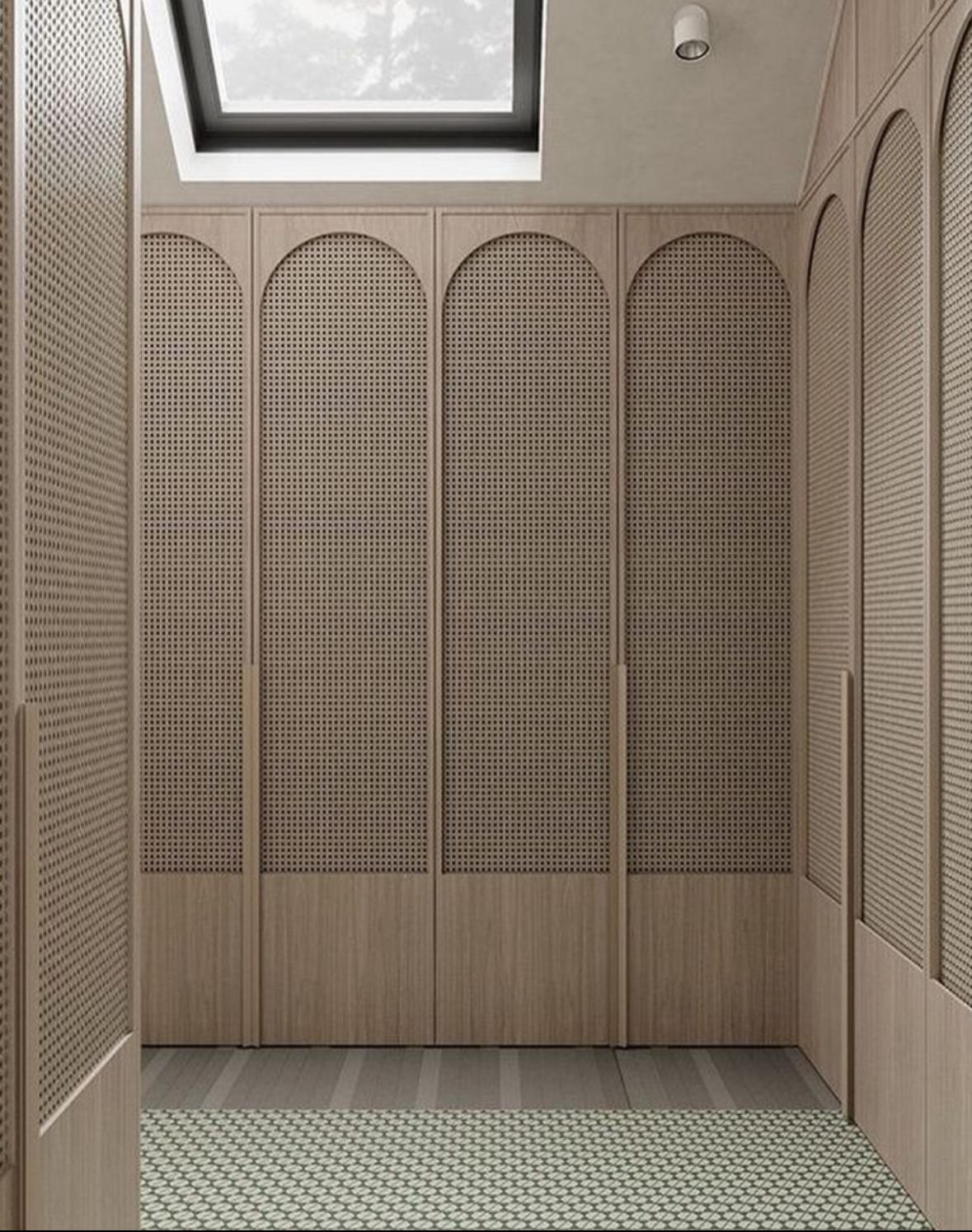 Painted MDF Wardrobe with Arcade-Shaped Leaves - Image 2