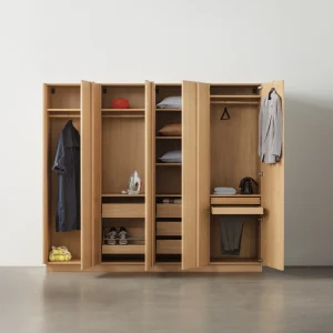 French Oak Wardrobe with Hardwood Lipping and Handles